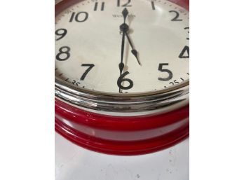 Vintage WESTCLOX  Wall Clock, Bright Red.