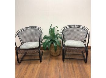 Classic Wrought Iron Chairs, High End, Set Of 2,  Rockers