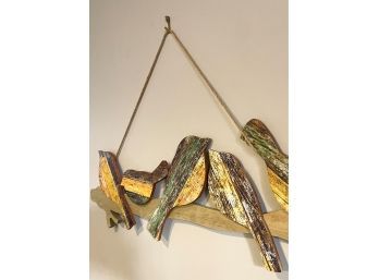 Rustic ' Birds On Branch' Sculptural Art Piece
