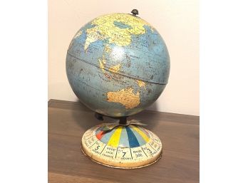 Rare Find- A 1950's Replogle Air Race Globe, Antique Tin Toy