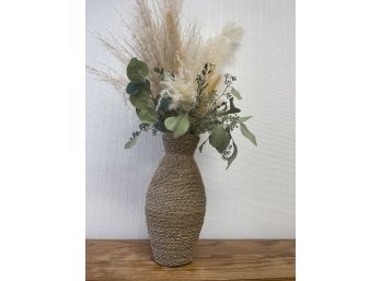 Sweet Pampas Grass Floral, Amazing Soft Earthy Textures In Wrapped Rope Vase.