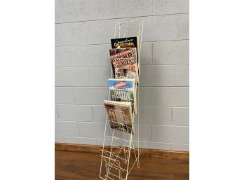 Vintage Industrial Standing Book/periodical Rack.