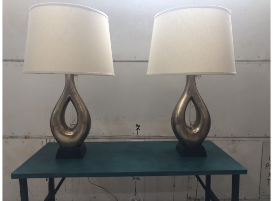 Amazing Pair Of Contemporary Designer Lamps.