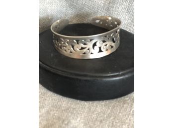 925 Sterling Silver Pierced/Lacy Cuff Bracelet