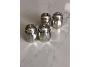 Sterling Silver Salt And Pepper Shakers, 2 Sets, Minis