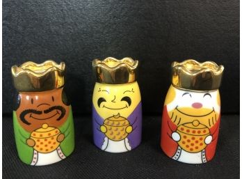 Alessi Three Wise Men Hand-Decorated  Figurines 1.5 X1.5 X 2 Inches