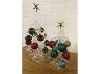 Soffieria Parise Italian Blown Glass Christmas Tree With  Ornaments