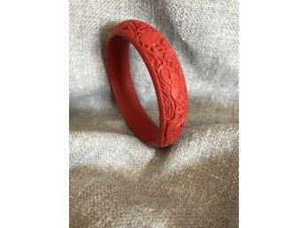 Asian Inspired Carved Bracelet.  Cinnabar??