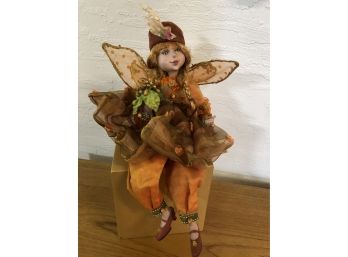 Whimsical  Autumn Color Fairy Approximately 14” Tall