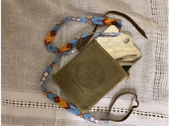 Vintage Boy Scout Signal Mirror And Beaded Hat Band