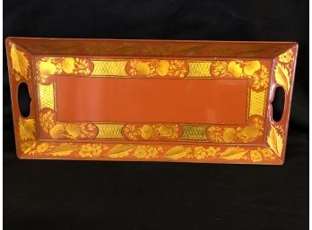 Vintage 1965 Hand Painted Tray  21.5”  X 10”