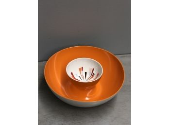Mid Century Modern Chip And Dip Combo Bowl