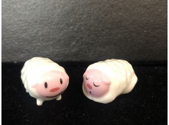 ALessi  Tiny Little Sheep Figures Set Of Two Piece Set  1.5 X 0.9 Inches