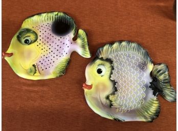 Ceramic Colorful Fish Trays  Or Wall Hangings By Williams  2005 Key West  11”
