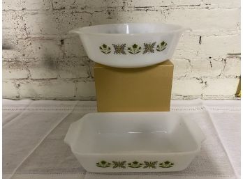 Vintage Anchor Hawking Fire King Casserole Dishes