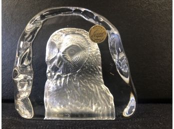 Cristal  D’Arques France Owl Figurine  About 3.5 “ Wide
