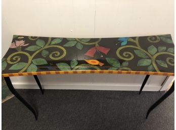 Fun & Whimsical  Hand-painted Console / Entry Table By Lara Moore 46x30x16