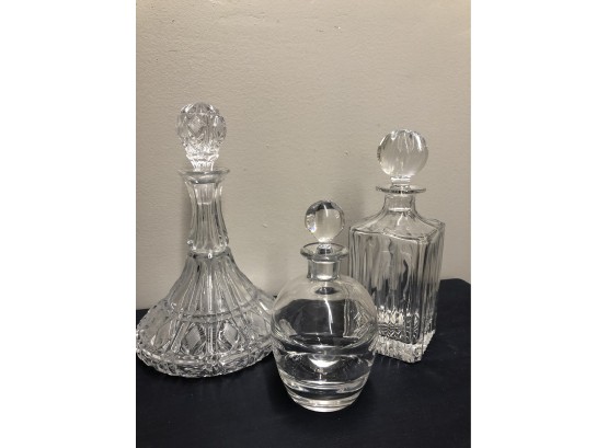 Crystal Decanters X 3.  Beautiful!!!