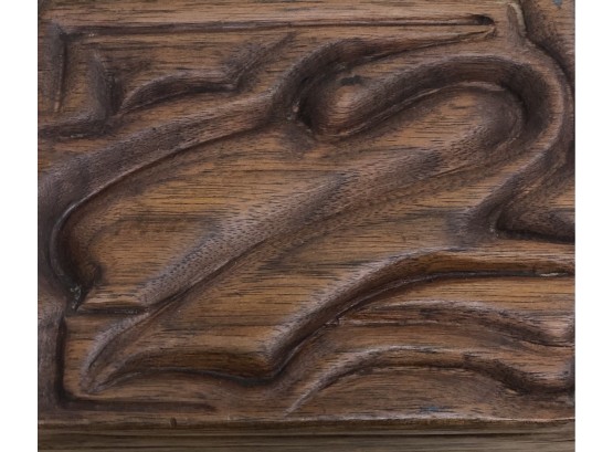 Mid Century Modern Carved Wood Box