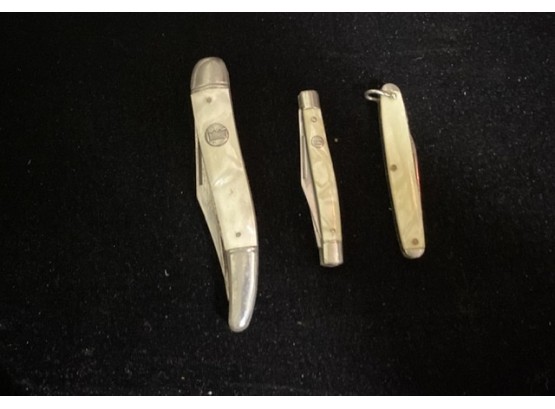 Three Pearl Sided Pocket  Pen Knives