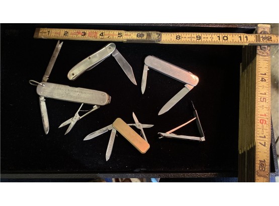 Five Vintage Multi Tool Fishing Knives & Clipper