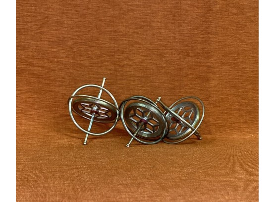 Three Vintage Gyroscope Tops