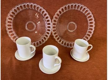 Scmid Espresso Cups And Vintage Dessert Plats