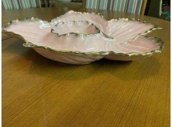 Mid Century Calif Pottery Platter In Pink!