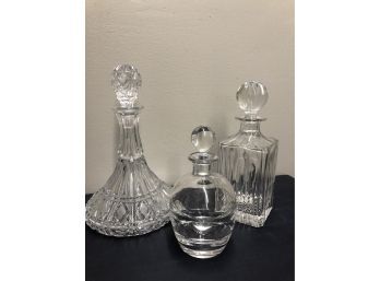 Crystal Decanters X 3.  Beautiful!!!