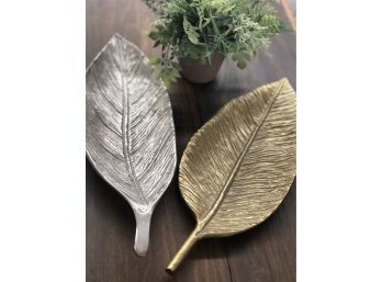 Silver And Gold Leaf Platters