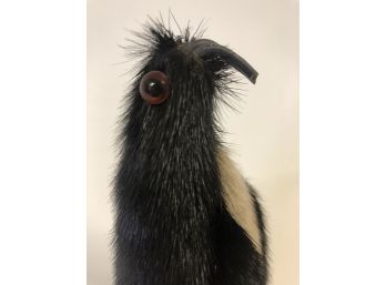 Darling Vintage  Handmade Stuffed Penguin With Real Fur