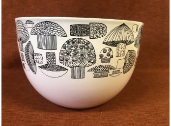 Vintage Midcentury 1960s Finel Arabia Kaj Franck Enamel Mixing -serving  Bowl Mushroon Design