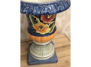 Colorful Painted Pottery Urn