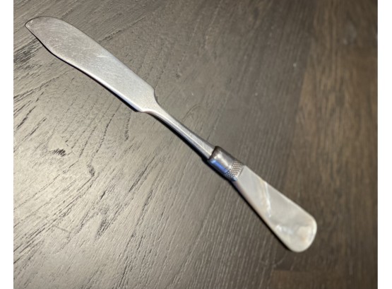 Vintage Mother Of Pearl And Sterling Silver Knife