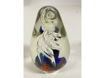 Large And Heavy Swirled Glass Paperweight