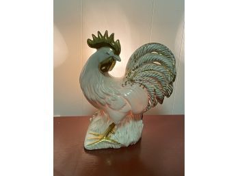1950s Rooster TV Lamp By Beachcomber Pottery #1, 10x9 Inches