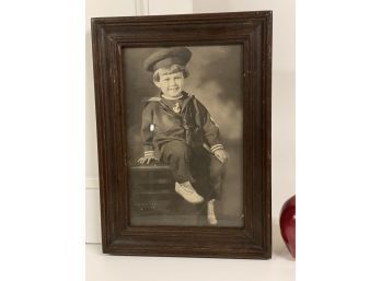 Vintage Photograph Of Young Boy In Sailor Suit