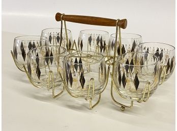 Fantastic Federal Roly Poly Lowball Cocktail Glasses