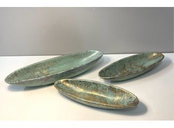 Mid Century Modern Oblong Pottery Bowls