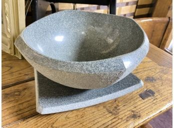 Stone Carved And Polished Bowl And Plate