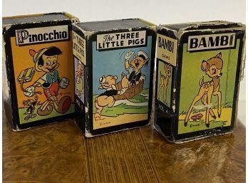 Set Of Three Vintage Miniature Card Games