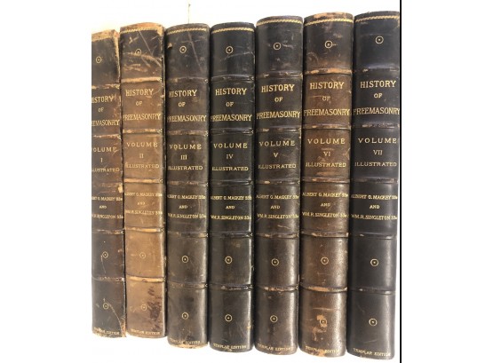 Antique Set Of 7 History Of Freemasonry Books
