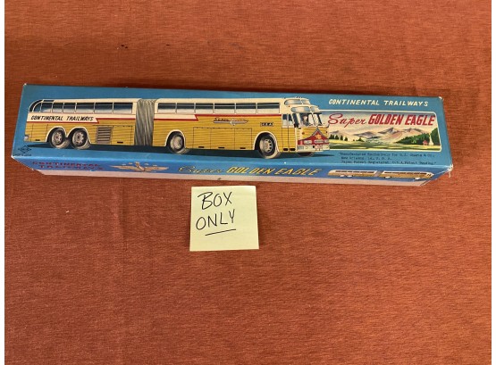 Box Only - Continental Trailways Super Golden Eagle Articulated Bus, Tin Toy Box