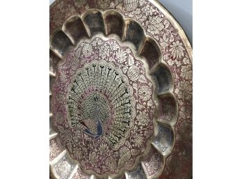 Stunning Indonesian Carved/etched Brass Platter