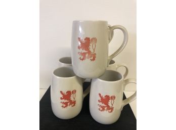 Set Of Six Coors Porcelain Mugs A Few Are Faded