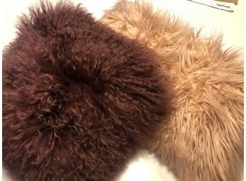 West Elm  Lamb Fur Pillow &  Other Furry Pillow