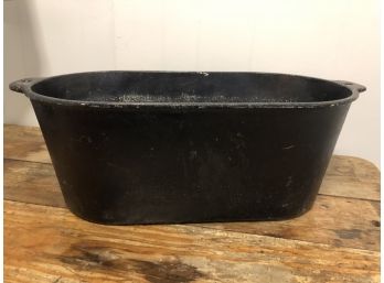 Vintage Large Cast Iron Oval Roaster ,pot, Approximately 27 Inches X 9.5 Inches