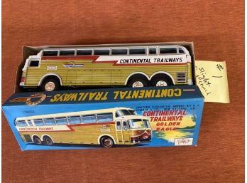 Continental Trailways Golden Eagle Tin Toy Bus