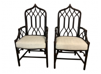 McGuire Gothic Style Bamboo  Arm Chairs