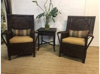 Well Made Rattan Wicker Chairs & Table Set